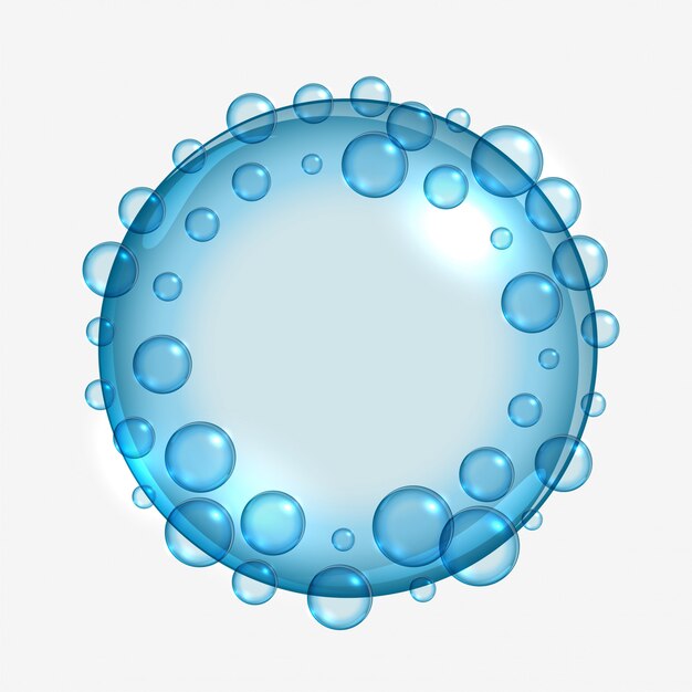 Circular water bubbles frame background