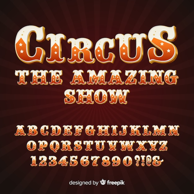 Free vector circus alphabet