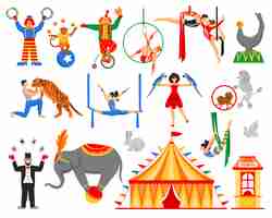 Free vector circus artist characters collection