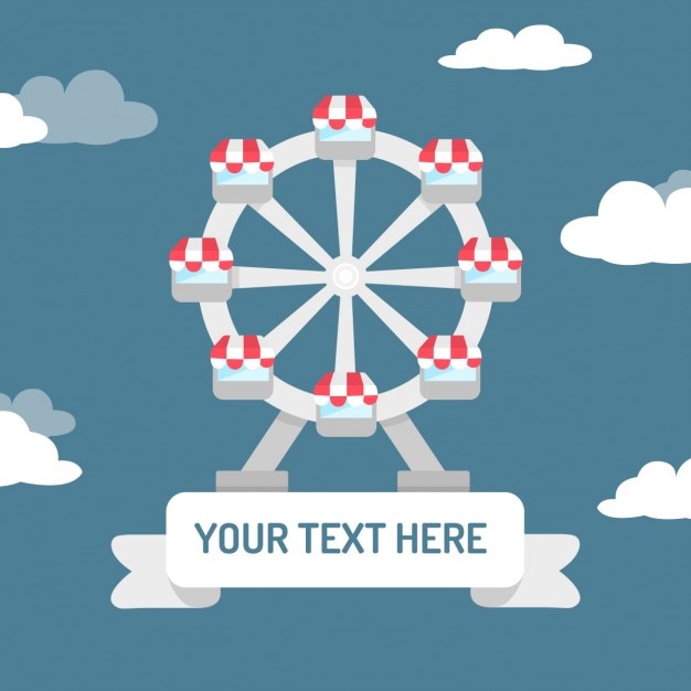 Free vector circus background with a big wheel