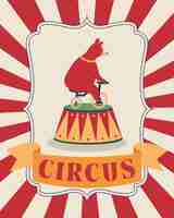 Free vector circus bear in bicycle poster