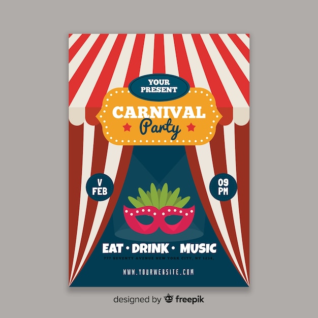 Free vector circus carnival party poster