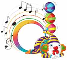 Free vector circus clown with music key banner