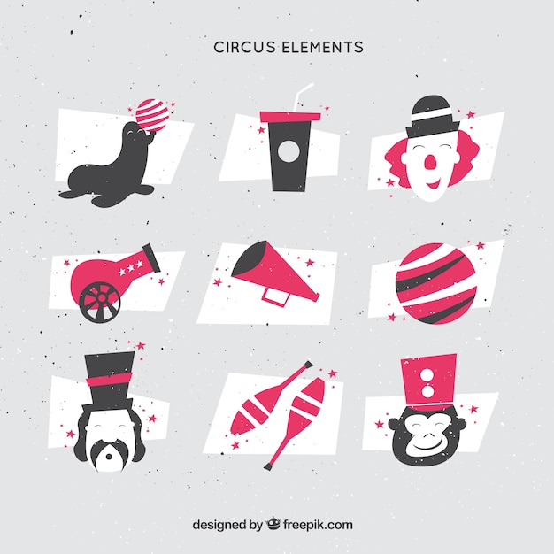 Free vector circus elements in polygonal style