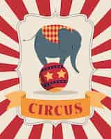 Free vector circus elephant poster