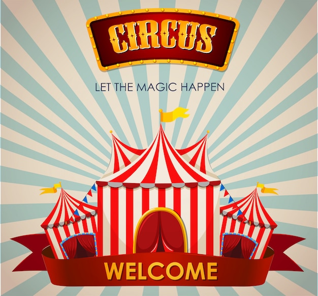 Free vector circus, fun fair, amusement park theme template