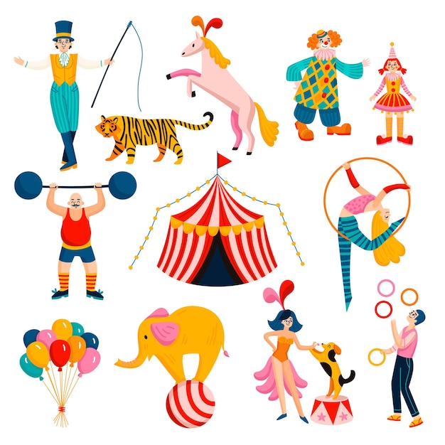 Free vector circus icon set