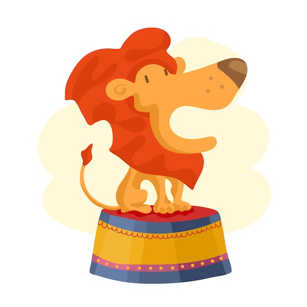 Free vector circus lion icon. cartoon illustration of circus lion icon for web design