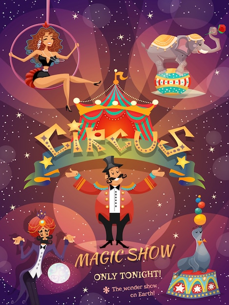 Vettore gratuito poster del circo