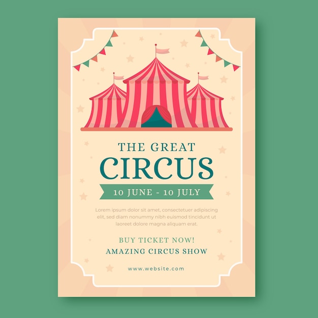 Circus show vertical poster template