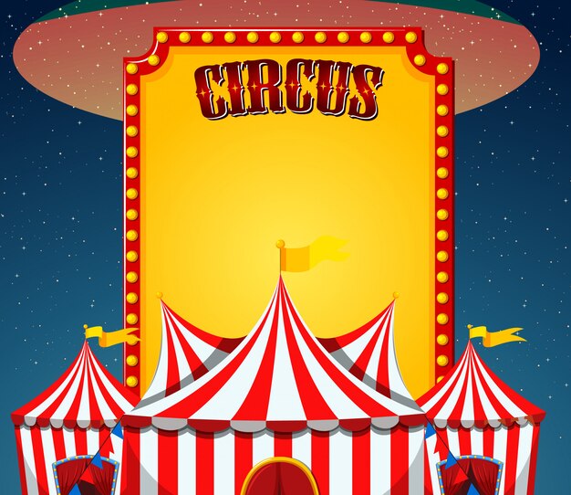 circus sign template with circus tents in