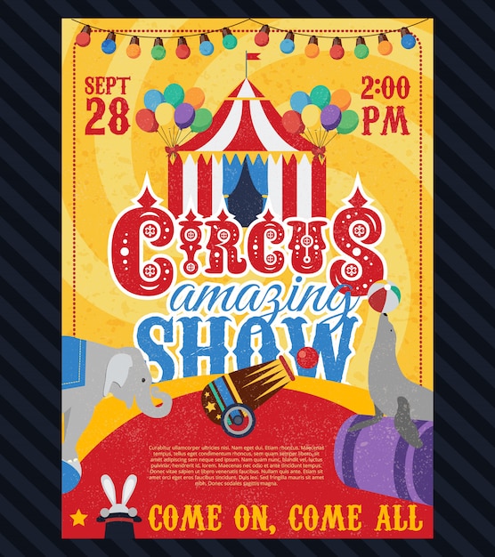 Free vector circus vintage poster