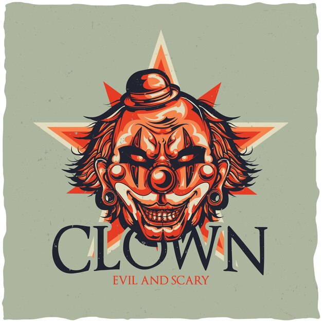 Circus with illustration of angry clown