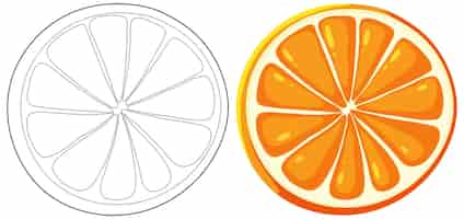 Free vector citrus slices black and white vs color