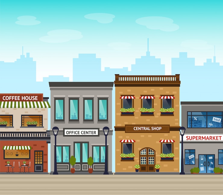 無料Vector 都市の背景イラスト