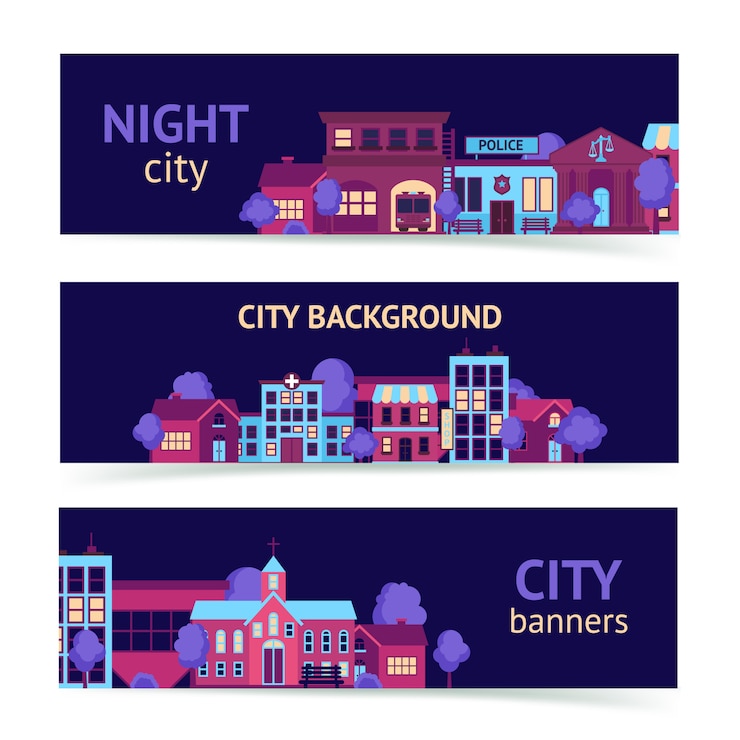 Free Vector city banner horizontal
