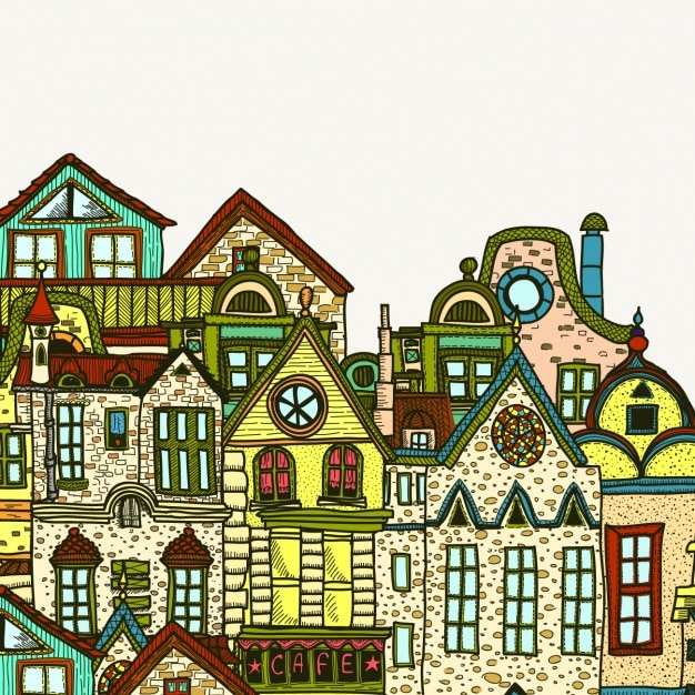 Бесплатное векторное изображение Городские здания дизайн фона