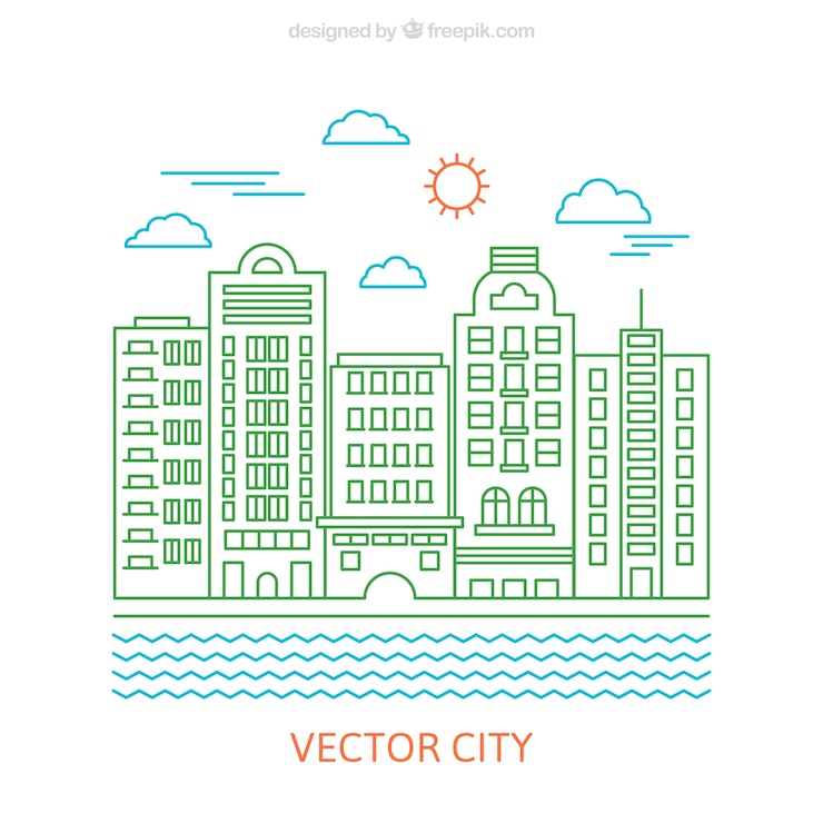 무료 Vector 도시 건물 아이콘