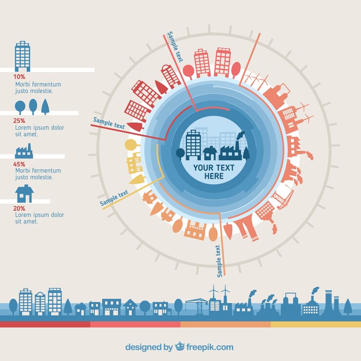 Free Vector city buildings infographic
