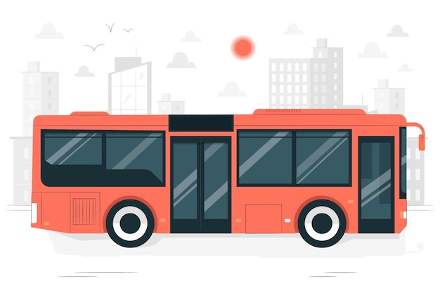 Vettore gratuito illustrazione del concetto di autobus urbano
