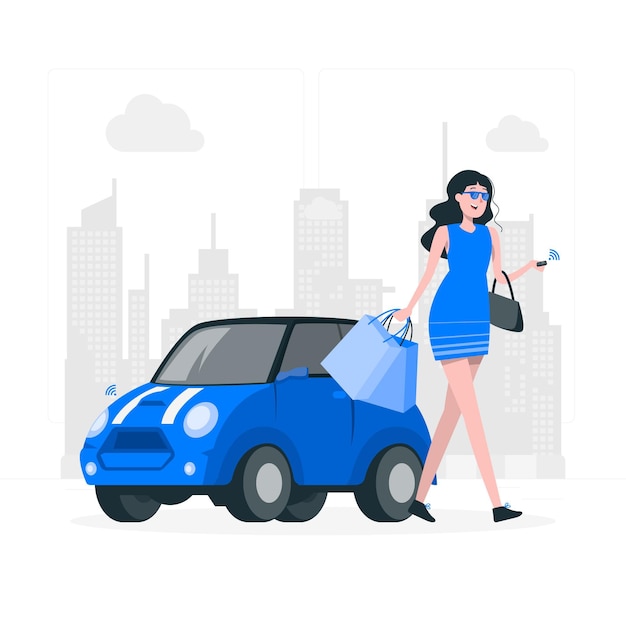 Free vector city girl concept illustration