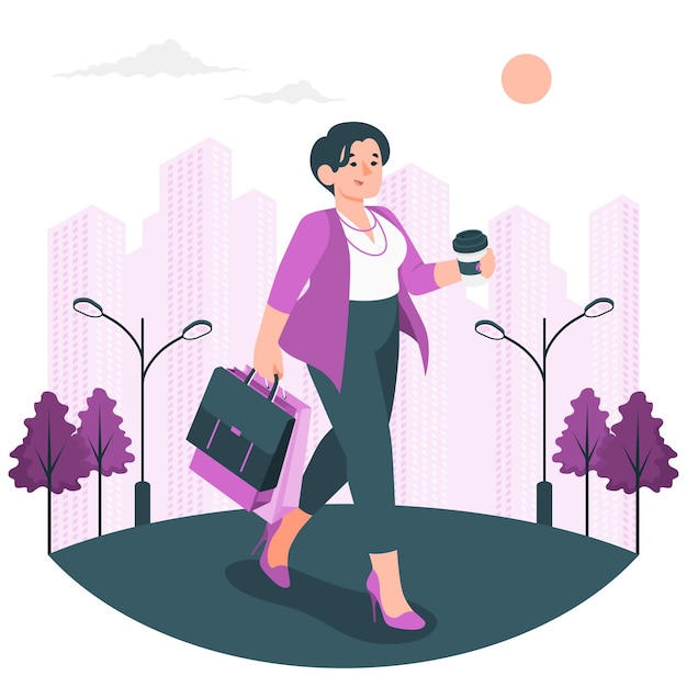 Free vector city girl concept illustration