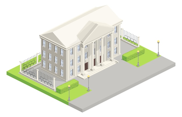 City Hall Parliament Isometric Illustration Free Vector Download