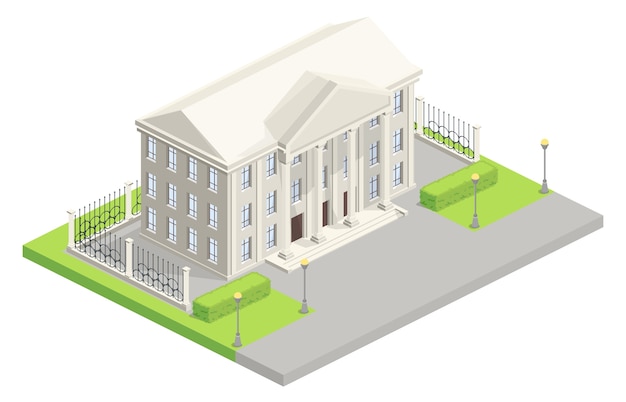 Free vector city hall parliament isometric illustration