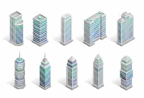 Free vector city houses set