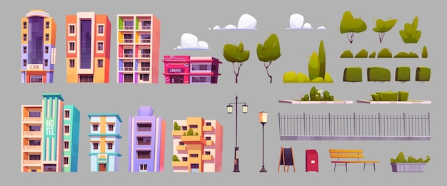 city infrastructure elements with urban building