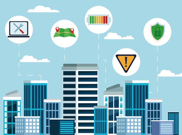 Free Vector city internet connectivity 