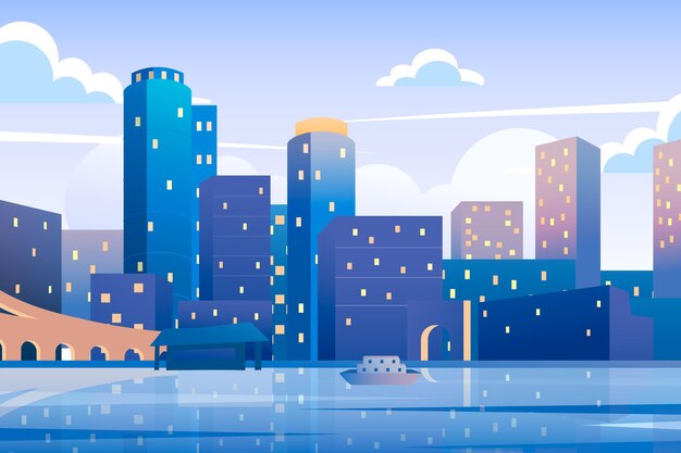 都市をテーマにした壁紙 無料のベクター