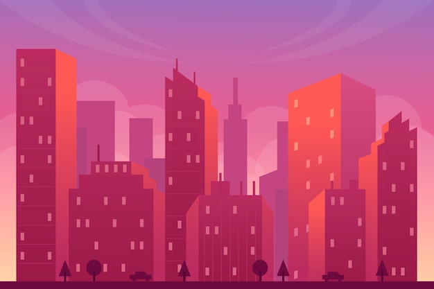 Free vector city landmarks background