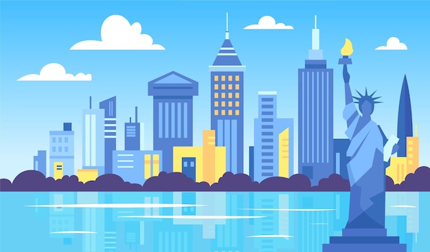 City landmarks wallpaper for video conferencing