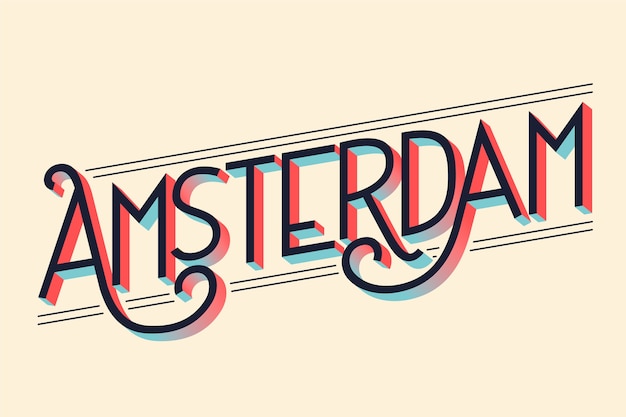 City lettering amsterdam concept