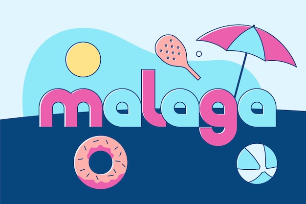 Free vector city lettering malaga concept