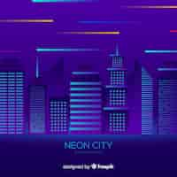 Free vector city neon background