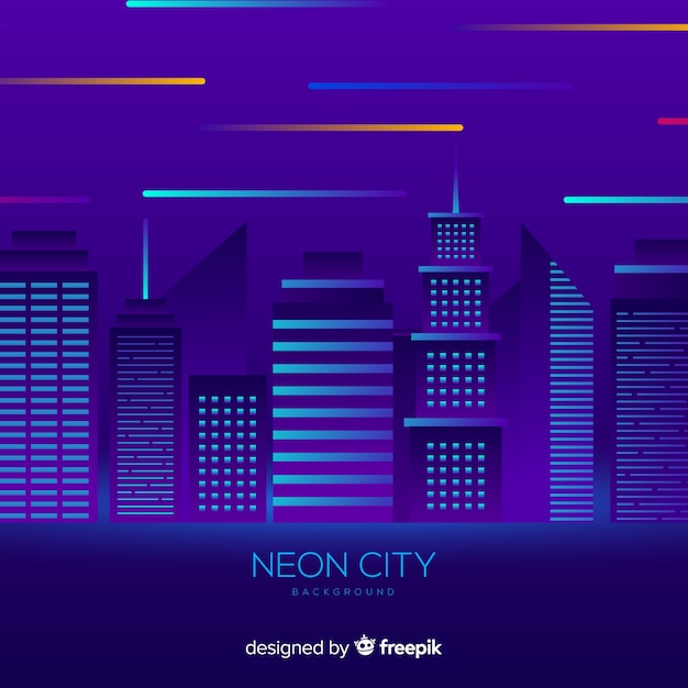 City neon background