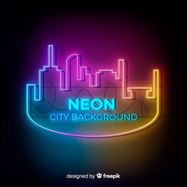 City neon background