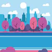 Free vector city park scenery