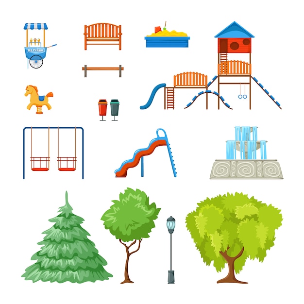 Free vector city park set