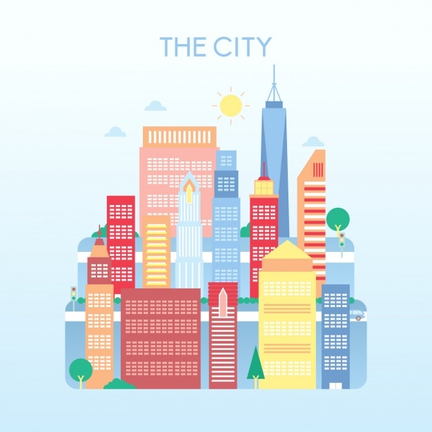 Free vector city skyline background