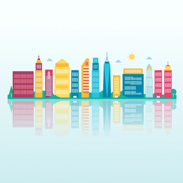 City skyline background