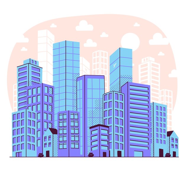 city skyline concept illustration