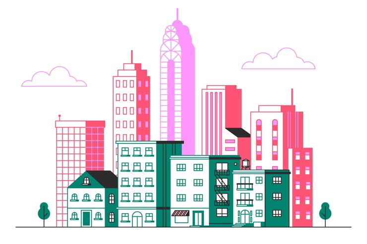 Free Vector city skyline concept illustration