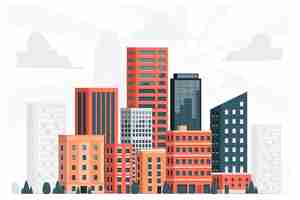 Free vector city skyline concept illustration