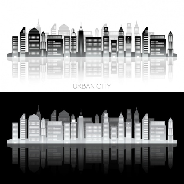 Vettore gratuito city skyline di progettazione