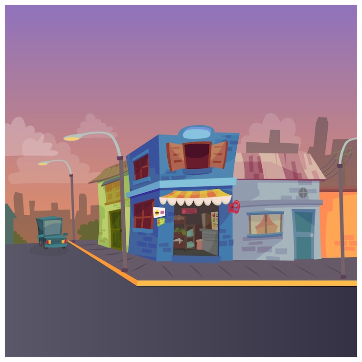 免費 Vector 城市街道插圖