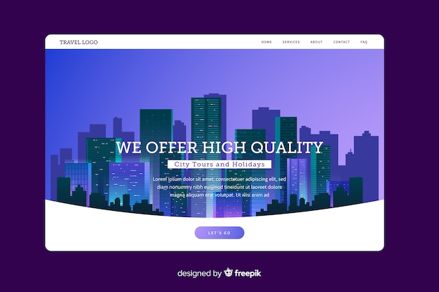 City tours landing page template