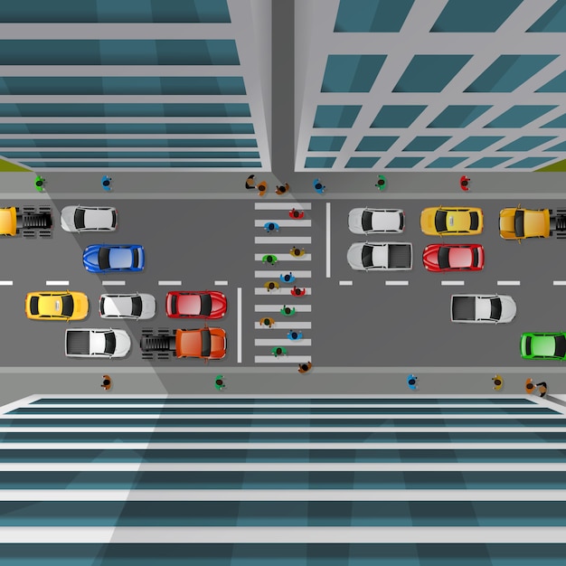 Free vector city traffic top view